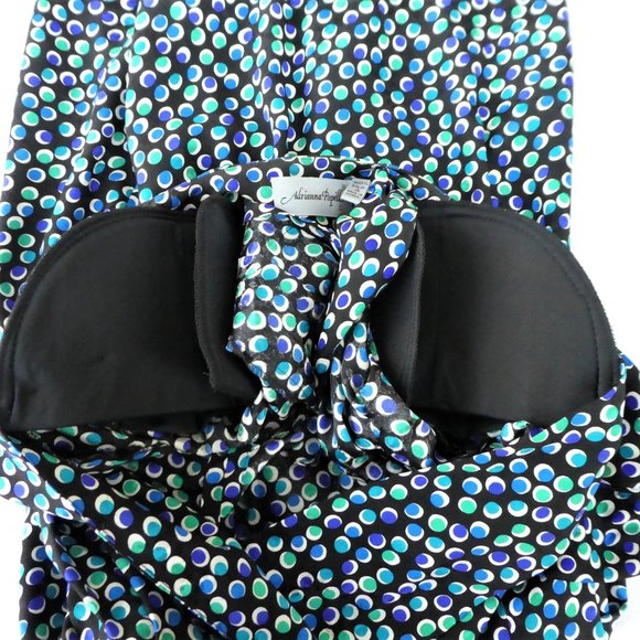 SiLK Adrianna Papell Dress Pure Silk Wrap Puff Sleeves Double Breasted Belted S - Picture 10 of 11